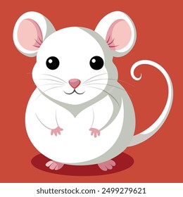 NICE WHITE MOUSE VECTOR ART