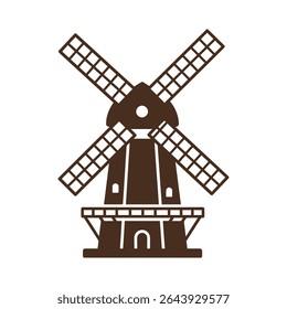 a nice windmill vector illustration