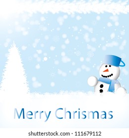 Nice winter backdrop with snowman