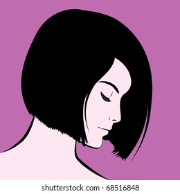 nice woman face. vector illustration
