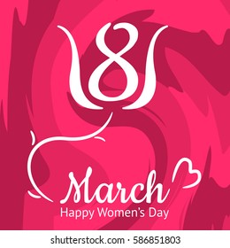 Nice Women s Day greeting card, 8th March