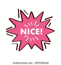nice word in text balloon