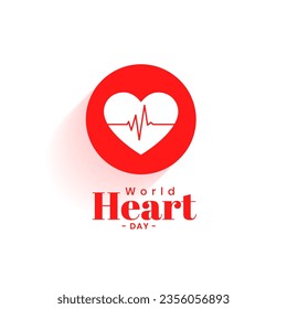 nice world heart day pulse poster for health awareness vector
