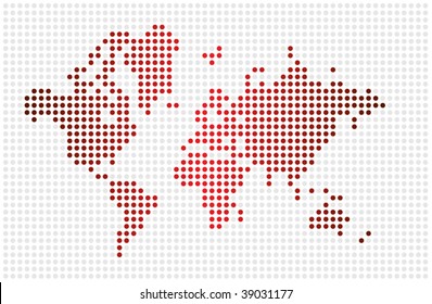 Nice world map textured with dots