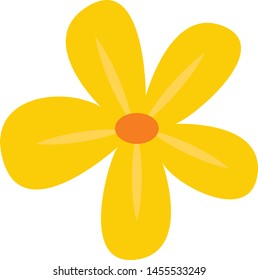 Nice yellow flower, illustration, vector on white background.