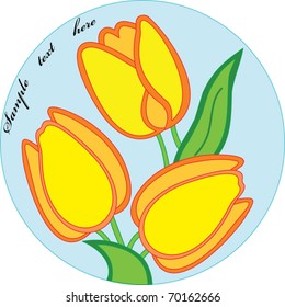 Nice, yellow tulips in circle