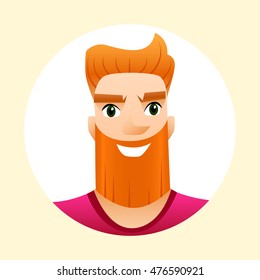 Nice young man and his avatar. Handsome male character. Vector illustration.