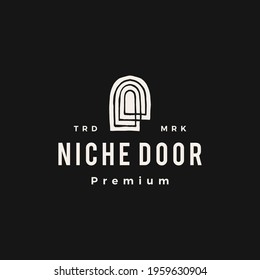 niche door curve hipster vintage logo vector icon illustration