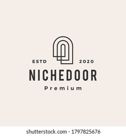 niche door hipster vintage logo vector icon illustration