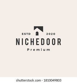 niche door hipster vintage logo vector icon illustration