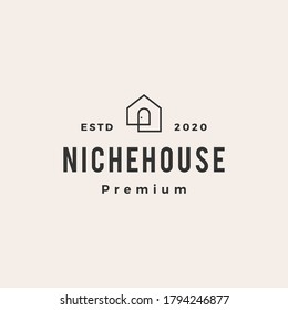 Niche Door House Hipster Vintage Logo Vector Icon Illustration