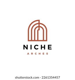 niche door house window shape logo vector icon illustration