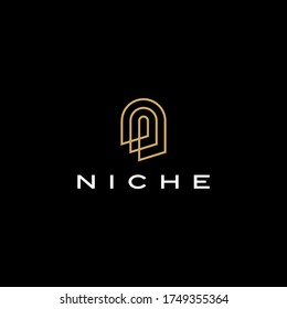 niche door window shape logo vector icon illustration	
