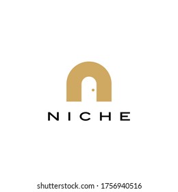 niche door window shape logo vector icon illustration	
