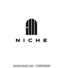 niche door window shape logo vector icon illustration