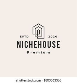 niche house hipster vintage logo vector icon illustration
