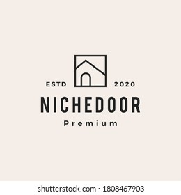 icono del logotipo vintage de nichouse hipster vintage