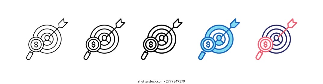 Niche Icon In 5 Different Styles Set Collection.
