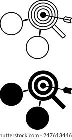 Niche icons. Black and White Vector Icons. Specific Content Topic. Blogger and Social Media Concept