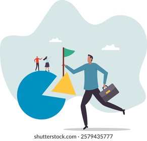 Niche market, small focused group of consumer or audience, unique or specific group of customers.business concept.flat character.