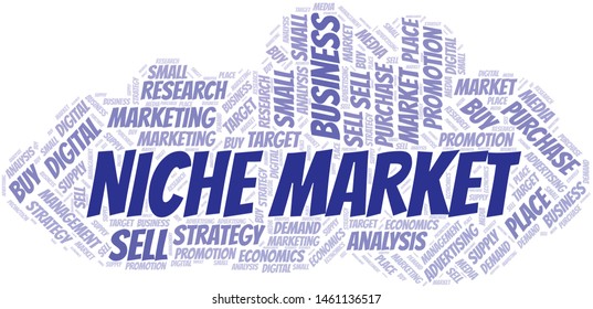 Niche Market word cloud. Vector made with text only