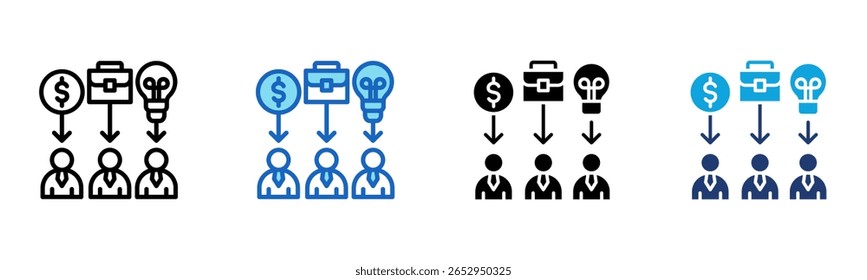 Icono de roles de nicho Ilustración vectorial de estilo múltiple