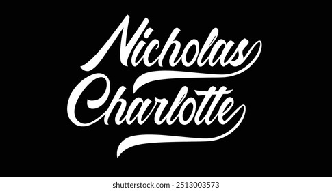 Nicholas Charlotte Logo name branding.