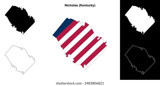 Nicholas County (Kentucky) outline map set