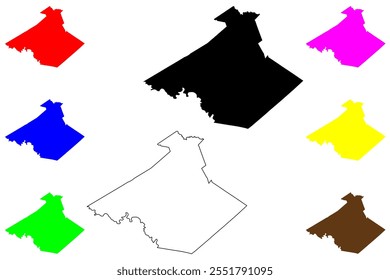 Nicholas County, Estado da Virgínia Ocidental (EUA, Estados Unidos da América, EUA, EUA) mapa ilustração vetorial, esboço de rabisco Nicholas map