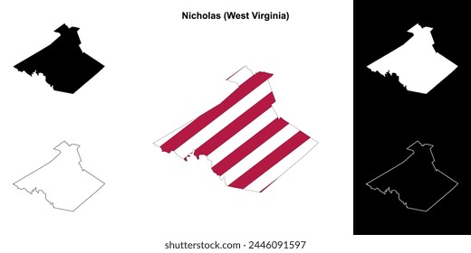 Nicholas County (West Virginia) outline map set