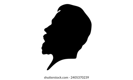 Nicholas I Emperor of Russia, black isolated silhouette