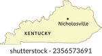 Nicholasville city location on Kentucky state map
