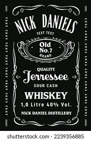 nick daniels whiskey sticker template 