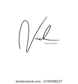 Nick name signature logo vector design
