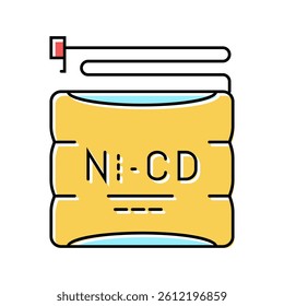 nickel cadmium battery color icon vector. nickel cadmium battery sign. isolated symbol illustration