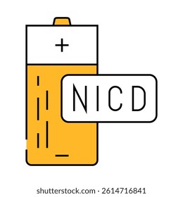 nickel cadmium battery line icon vector. nickel cadmium battery sign. isolated symbol illustration