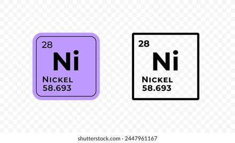 Níquel, elemento químico del diseño del Vector de la tabla periódica