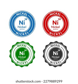 nickel icon set. vector illustration in 4 colors options for web design