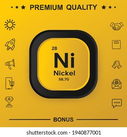 Nickel Symbol With Yellow Button
