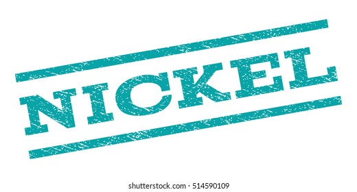 Nickel watermark stamp. Text caption between parallel lines with grunge design style. Rubber seal stamp with scratched texture. Vector color ink imprint on a white background.