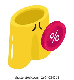 Nicker discount, isometric design icon of sports attire