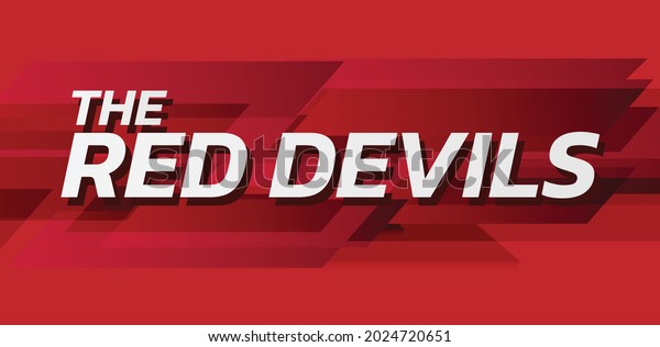 Nickname Manchester United The Red Devils Football Club Premier League Old Trafford background modern concept vector template.