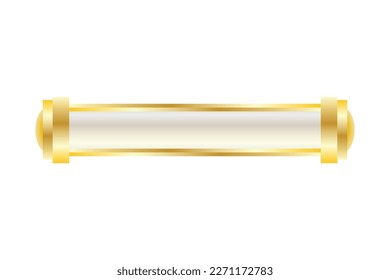 etiqueta apodo en forma de desplazamiento con una textura dorada. vector de diseño