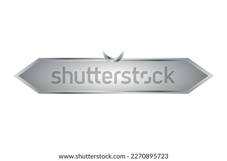 nickname tag with silver texture and crescent symbol. design vector