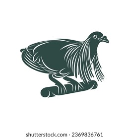 Nicobar pigeon design vector illustration. Nicobar pigeon Silhouette. Bird design template.