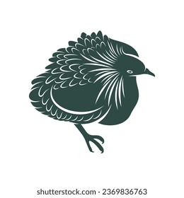 Nicobar pigeon design vector illustration. Nicobar pigeon Silhouette. Bird design template.