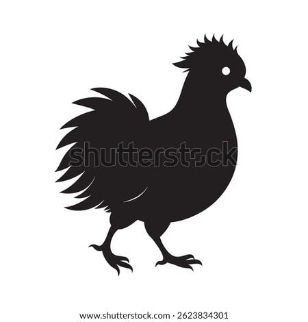 Nicobar pigeon walking with fluffed feathers silhouette