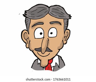 nicola tesla cartoon character. hand drawn