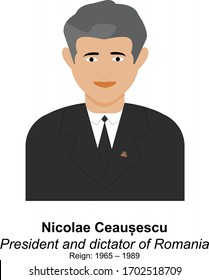 Nicolae Ceausescu President And Dictator Of Romania
