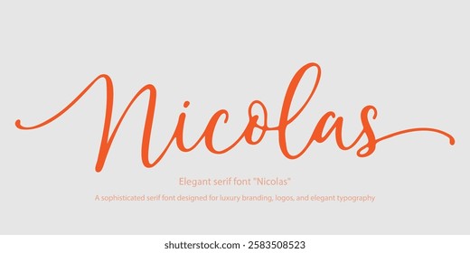 Nicolas – A sophisticated serif font designed for luxury branding, logos, and elegant typography. Blending timeless aesthetics with modern refinement, it's ideal for fashion.